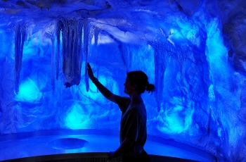 Inside the ice cave at the new Aqua Sana, Norfolk.